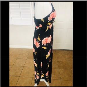 Billabong black floral maxi dress